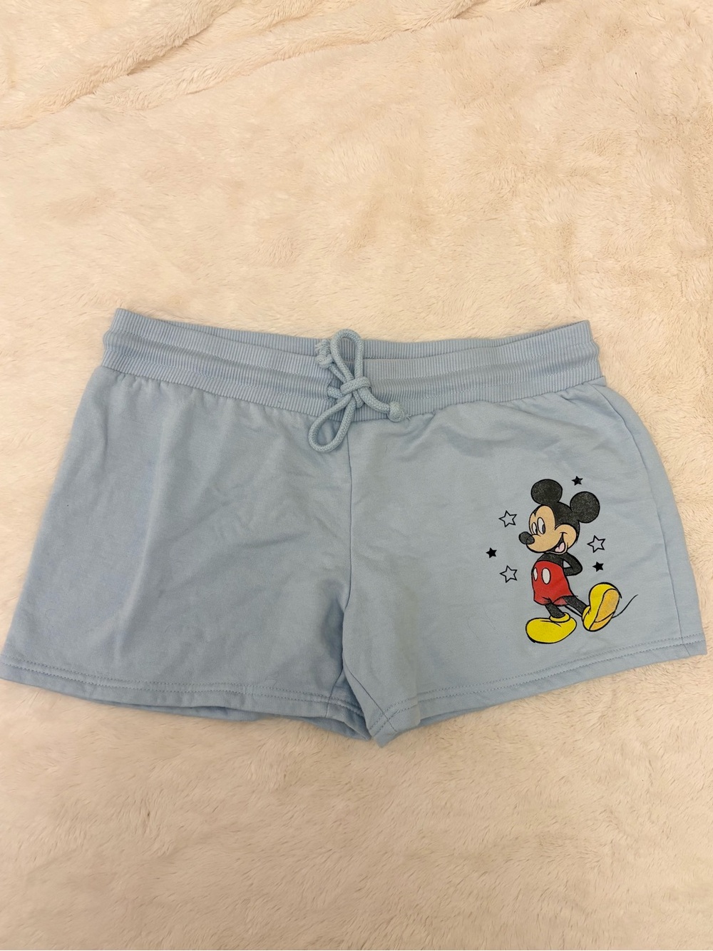 Vintage Disney Light Blue Mickey Mouse Athletic Lounge Shorts